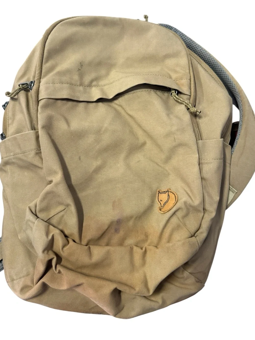 Fjallraven Kånken-Style Canvas High End WORN Distressed Women’s Tan Backpack